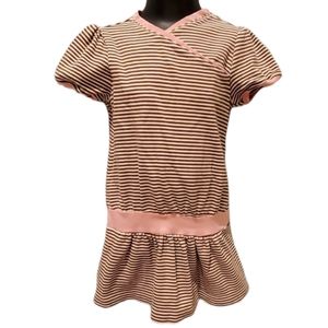 Tea Collection Pink and Brown Drop Waist Dress